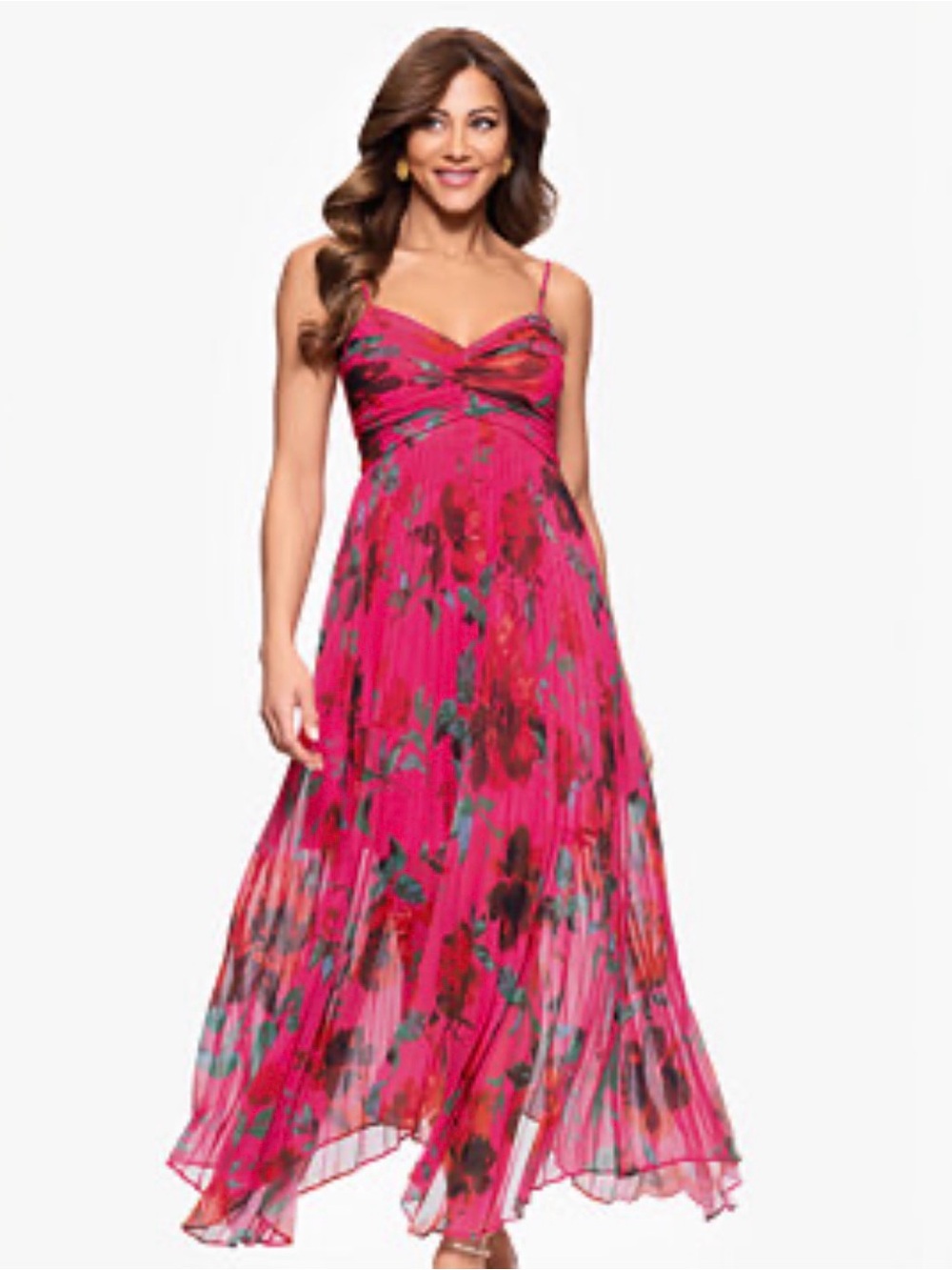 XSCAPE Women’s Printed Sweetheart Spaghetti Strap Dress Sz 4